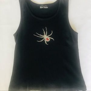 🎃🎃🎃Halloween Cute Bling lil Spider Tank